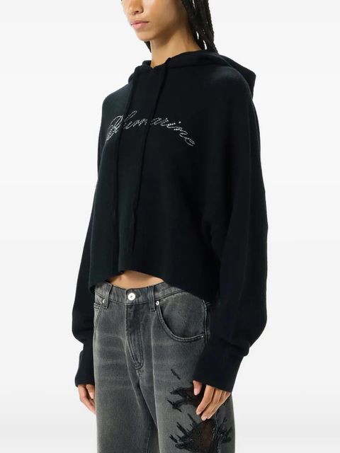 Blumarine rhinestone-embellishment hoodie - Black