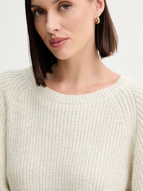 Twinset sweter z domieszką wełny damski kolor beżowy 252AP3240 - zdjęcie produktu nr 2