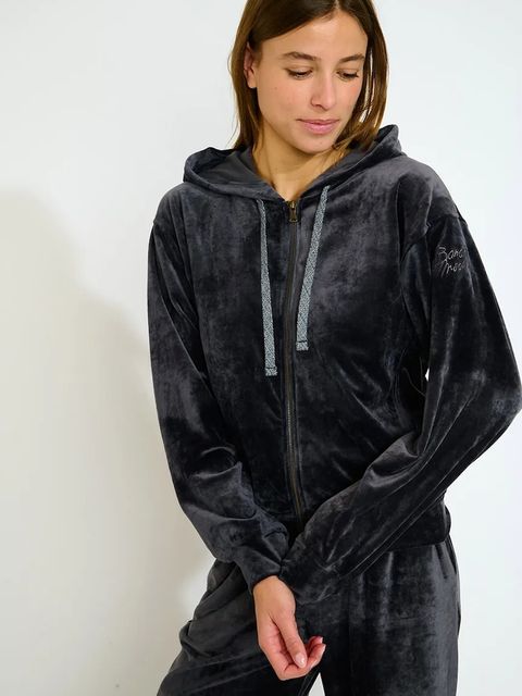 Banana Moon bluza Seachic damska kolor szary z kapturem gładka IVY.SEACHIC - zdjęcie produktu nr 2