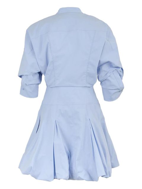 Simkhai Effie puffball-hem shirt dress - Blue