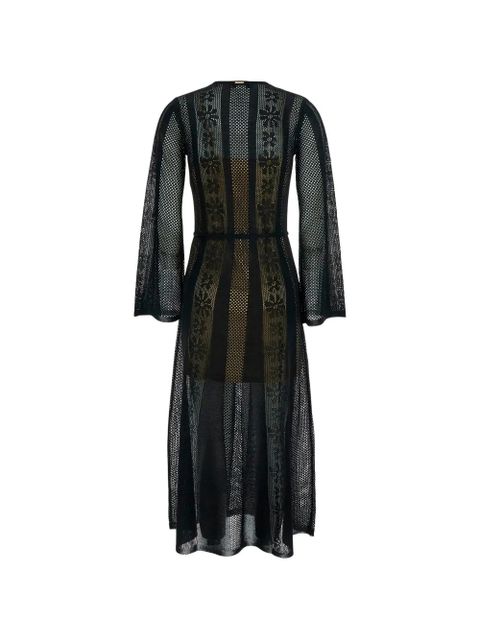 TWINSET open-knit floral-lace dress - Black - zdjęcie produktu nr 2