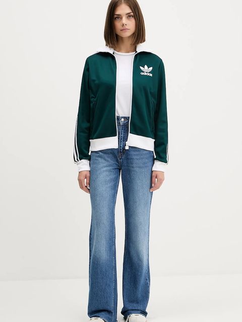 adidas Originals bluza Classic Tt damska kolor zielony wzorzysta JX7852