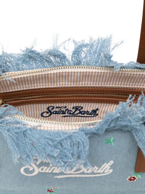 MC2 Saint Barth medium City floral-embroidered tote bag - Blue