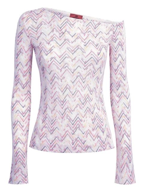 Missoni chevron-pattern off-shoulder sweater - White - zdjęcie produktu nr 1