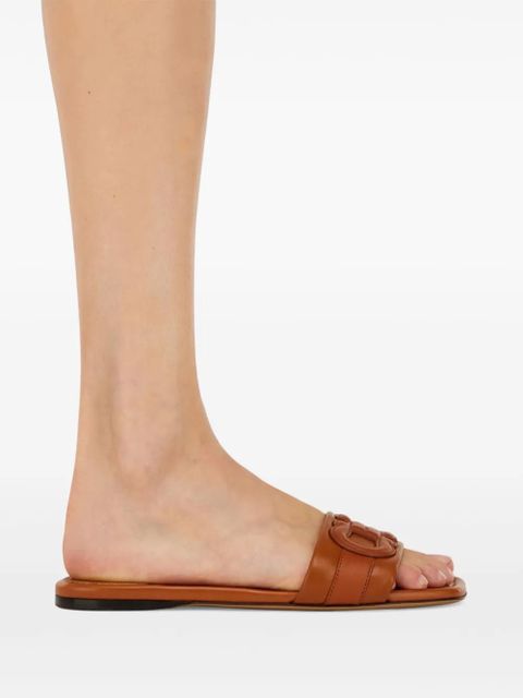 Ferragamo Gancini slides - Brown