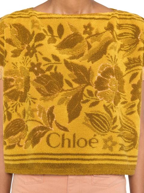 Chloé boat-neck jacquard top - Yellow