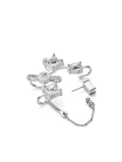 Versace Gianni Ribbon crystal right ear cuff - Silver