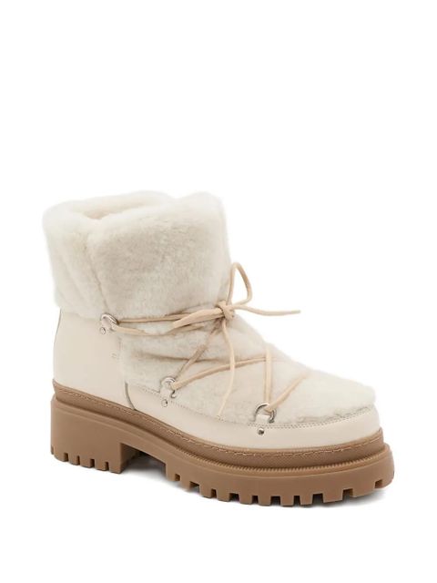 Yves Salomon lace-up shearling boots - Neutrals