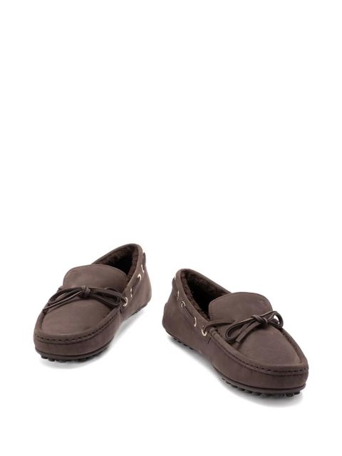 Tod's City Gommino tie-detail leather loafers - Brown