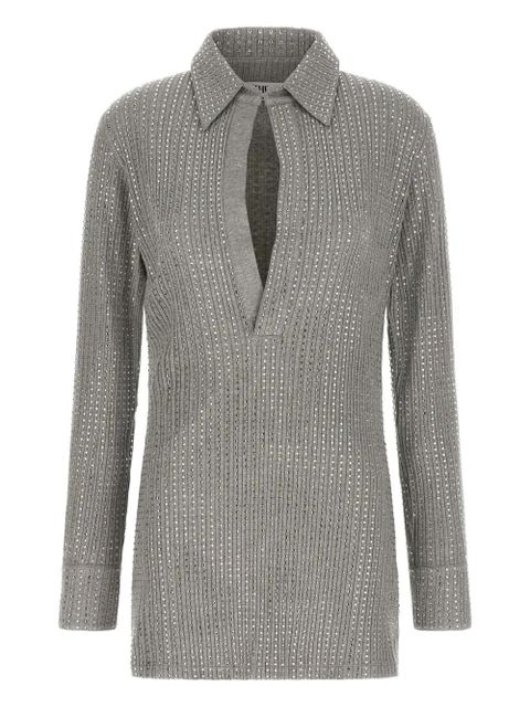 The Attico rhinestone-appliqué dress - Grey - zdjęcie produktu nr 1