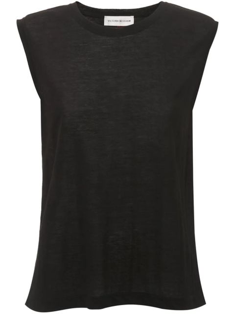 Victoria Beckham crepe tank top - Black - zdjęcie produktu nr 1