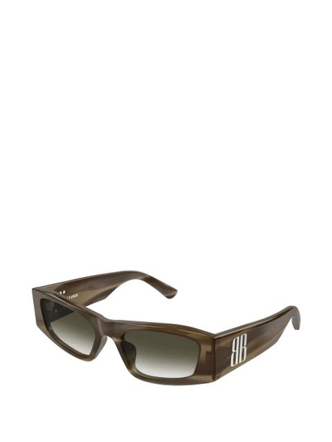 Balenciaga Eyewear logo-detail rectangle-frame sunglasses - Brown - zdjęcie produktu nr 2