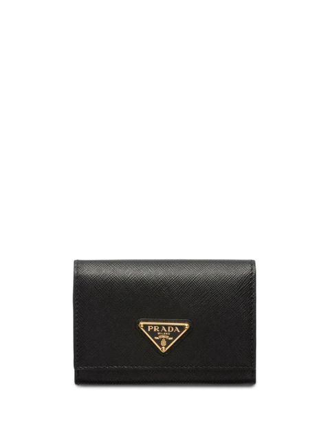 Prada triangle-logo leather cardholder - Black - zdjęcie produktu nr 1