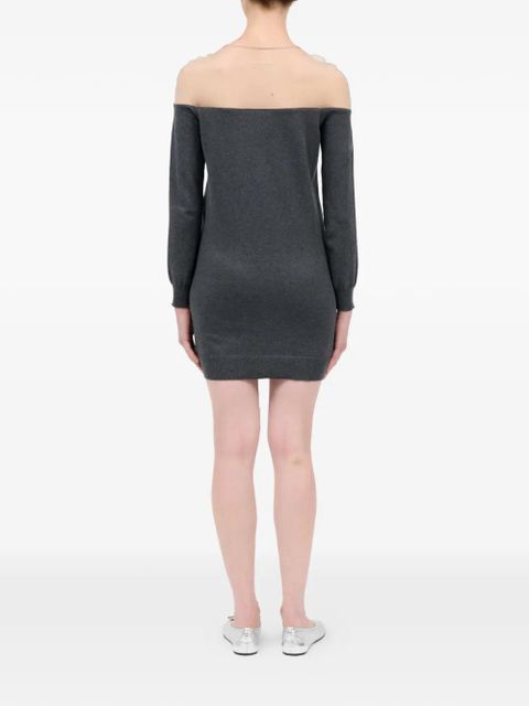 MM6 Maison Margiela long-sleeve mini cotton dress - Grey