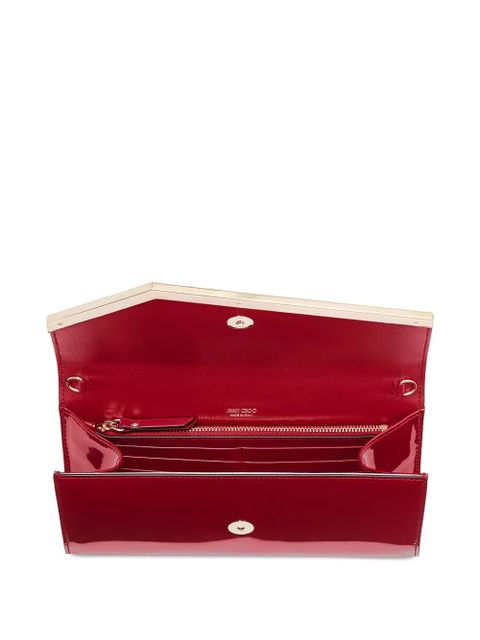 Jimmy Choo Emmie logo-debossed clutch bag - Red
