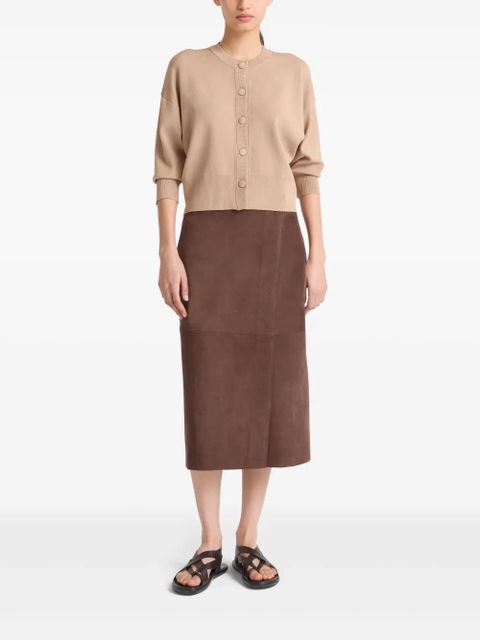 Yves Salomon suede midi skirt - Brown - zdjęcie produktu nr 2