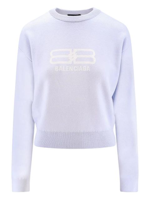 Balenciaga logo-detail crew-neck sweater - Blue - zdjęcie produktu nr 1