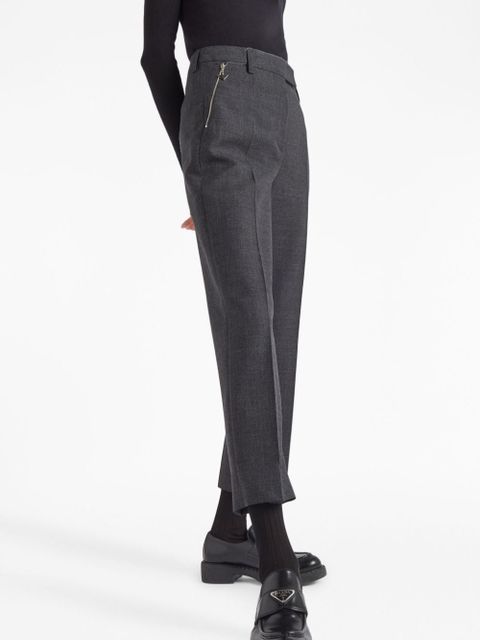 Prada zip-pocket wool trousers - Grey
