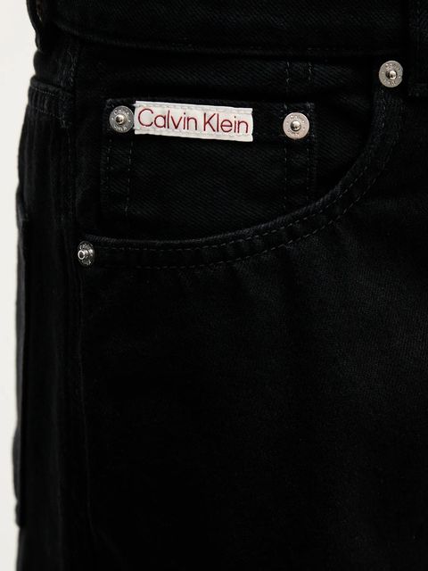 Calvin Klein Jeans spódnica jeansowa kolor czarny mini rozkloszowana LV047D777G