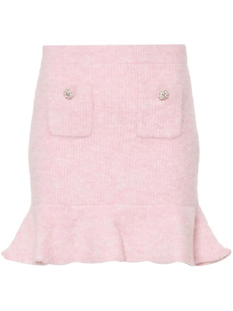 Self-Portrait knitted mini skirt - Pink - zdjęcie produktu nr 1