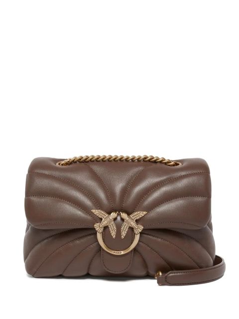 PINKO quilted birds shoulder bag - Brown