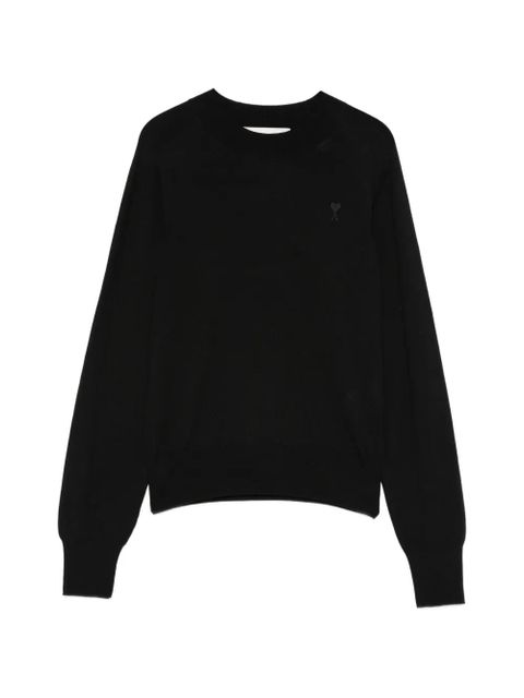 AMI Paris crewneck detail jumper - Black - zdjęcie produktu nr 1