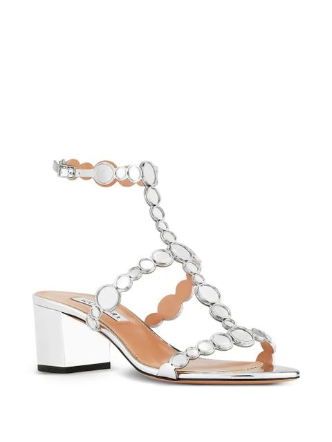 Aquazzura circle-embellished sandals - Silver - zdjęcie produktu nr 2