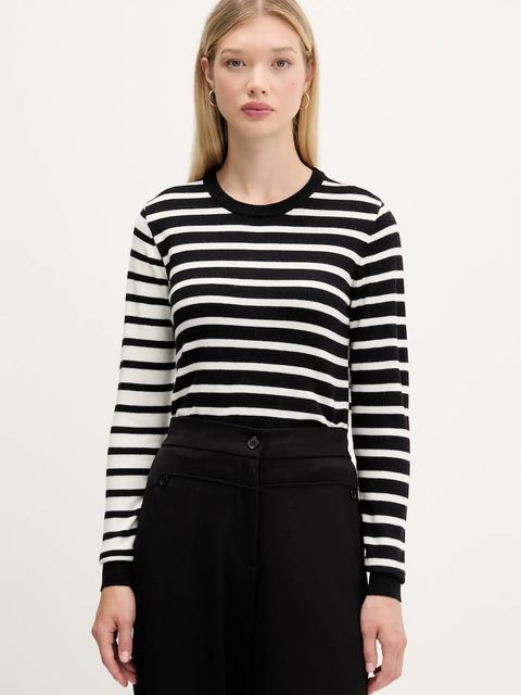 Desigual sweter z wełną BERGEN damski kolor czarny lekki 25WWJF08 - zdjęcie produktu nr 1