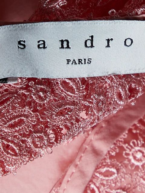 SANDRO pre-owned ruffled lace-yoke blouse - Pink