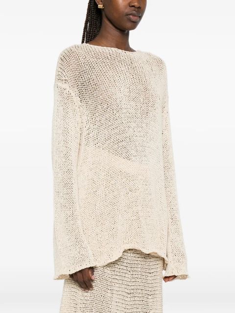 KHAITE Davet open-knit top - Brown