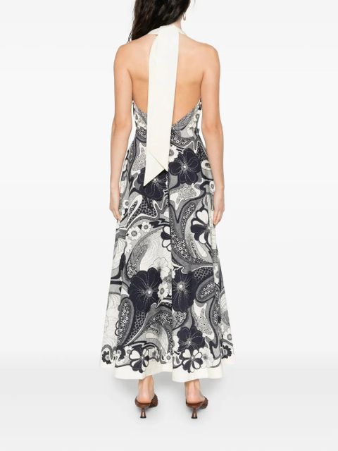 ALEMAIS floral-print halter-neck maxi dress - Neutrals