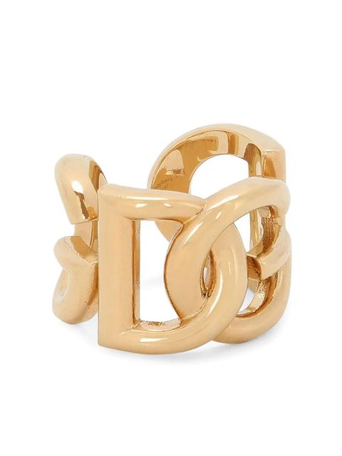 Dolce & Gabbana logo-plaque engraved ring - Gold