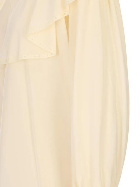 Chloé ruffled lace-trim blouse - Neutrals