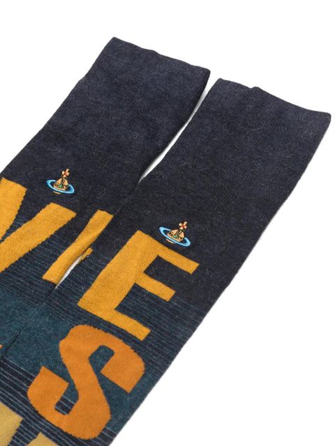 Vivienne Westwood logo-lettering socks - Blue