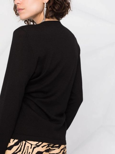 TOM FORD plunge-neck twist-detail knitted top - Black