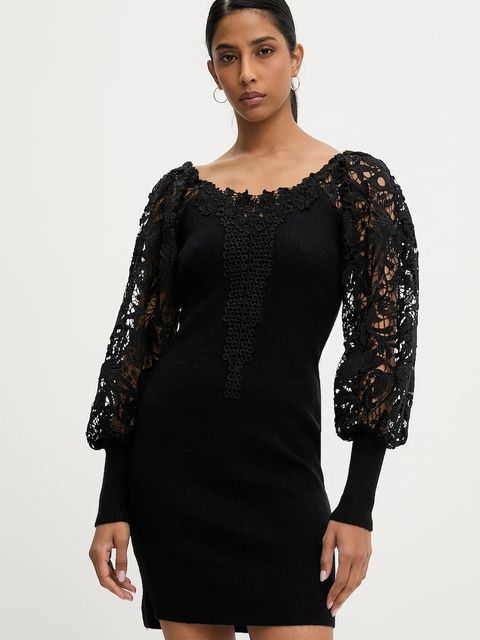 Answear.LAB sukienka kolor czarny mini dopasowana