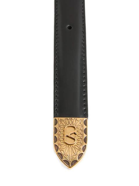 Valentino Garavani Vlogo Signature brushed calfskin belt 20 mm - Black