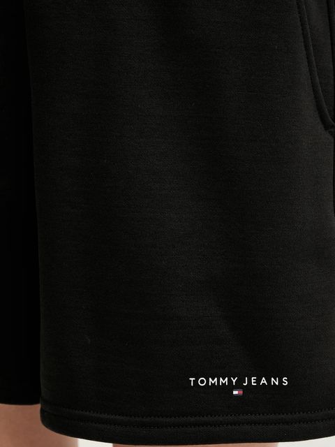 Tommy Jeans szorty damskie kolor czarny gładkie high waist DW0DW21152