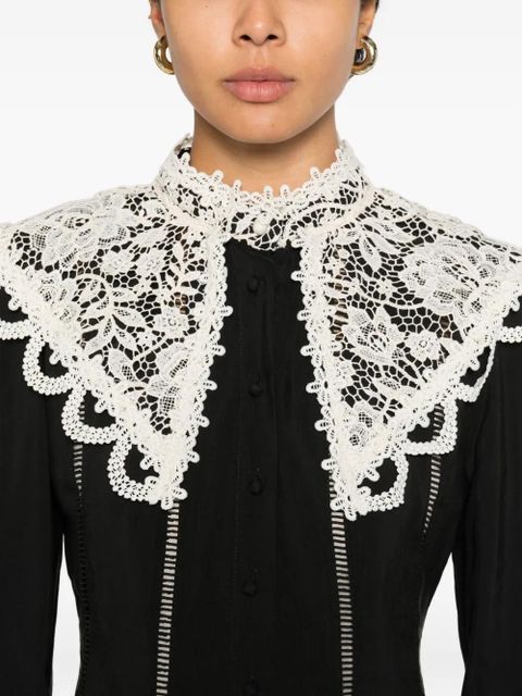 ALEMAIS Apollonia lace collar mini dress - Black - zdjęcie produktu nr 2