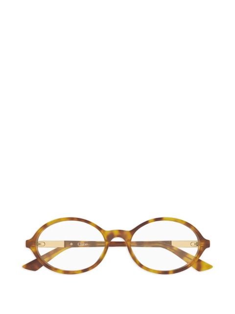 Chloé Eyewear oval-frame glasses - Brown - zdjęcie produktu nr 1