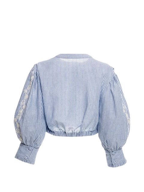 Agua By Agua Bendita Isolda Batik striped blouse - Blue