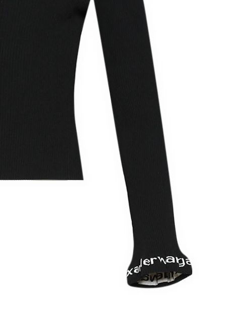 Alexander Wang logo-detail ribbed top - Black