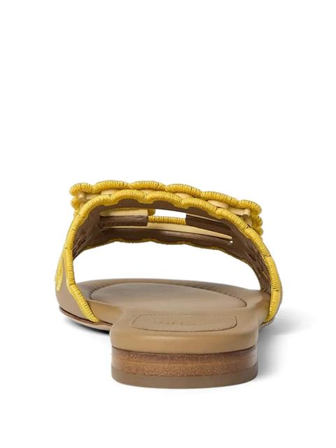 FENDI Baguette scalloped sandals - Neutrals