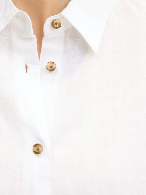 Superdry koszula lniana damska kolor beżowy regular z kołnierzykiem klasycznym W4010463A-01C - zdjęcie produktu nr 2