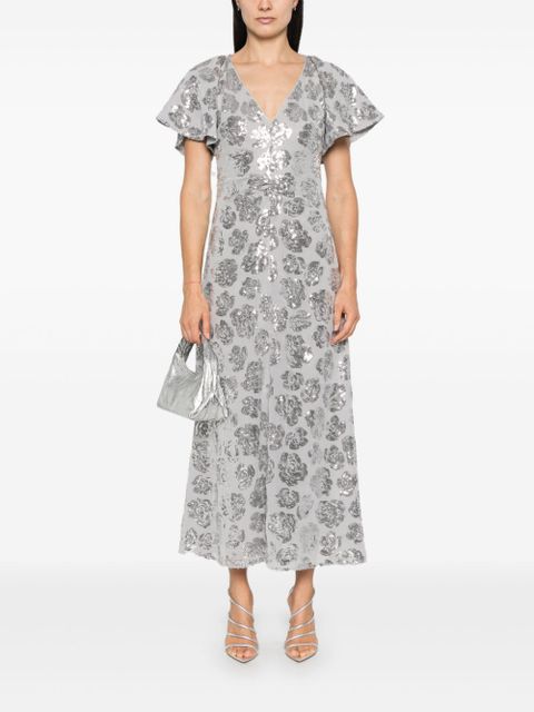ROTATE BIRGER CHRISTENSEN sequin-embellished chiffon midi dress - Grey