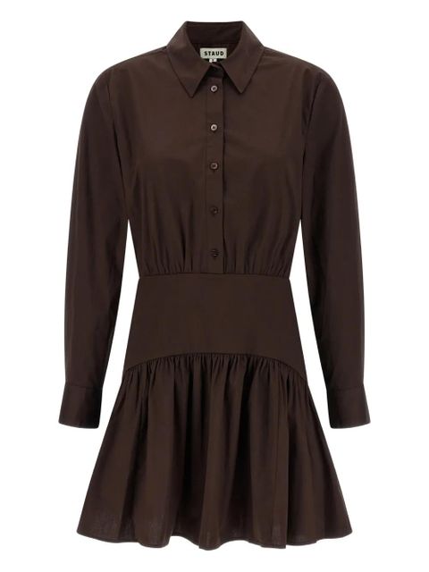 STAUD Rocco gathered mini dress - Brown - zdjęcie produktu nr 1