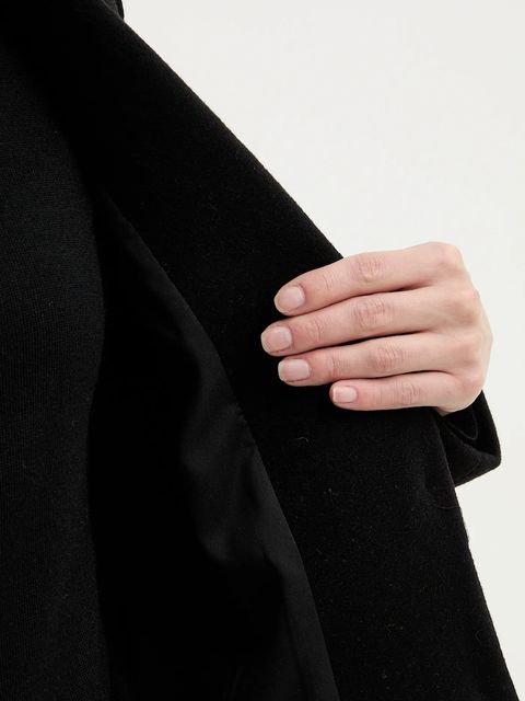 Armani Exchange płaszcz z dodatkiem wełny kolor czarny XW000716 AF16206