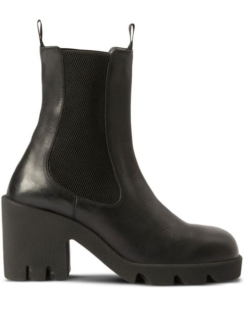 Burberry elasticated-panel leather boots - Black - zdjęcie produktu nr 1