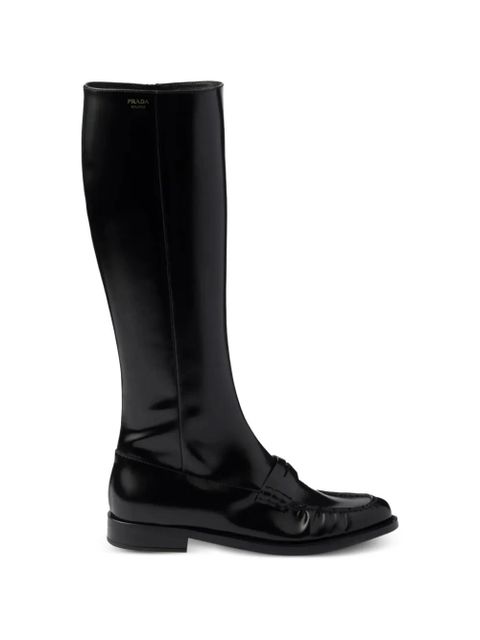 Prada loafer-style knee-high boots - Black - zdjęcie produktu nr 1
