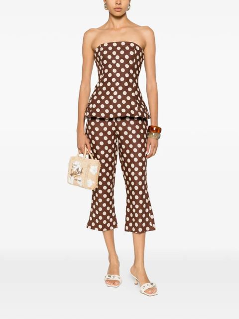 Faithfull the Brand Valeria polka-dot trousers - Brown - zdjęcie produktu nr 2
